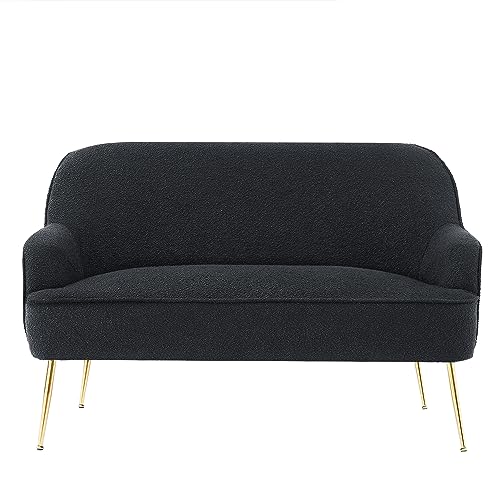 BAÏTA 2-Sitzer-Sofa, gerade, aus Frottee-Stoff, Sperrholz, anthrazit, 128 x 71 x 81 cm von BAÏTA
