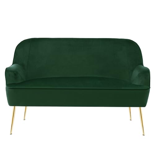 BAÏTA 2-Sitzer-Sofa, gerade, aus Samt, grün, 128 x 71 x 81 cm von BAÏTA