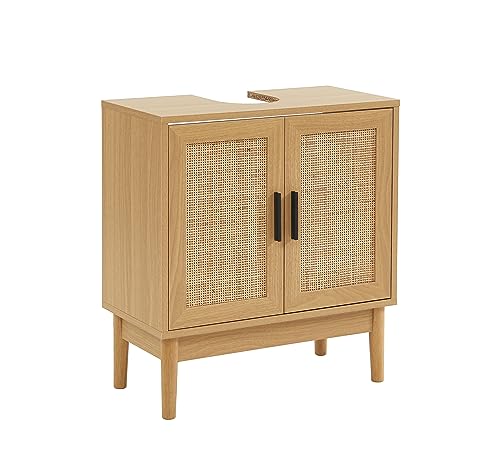 BAÏTA Amana Waschbeckenunterschrank, Gerbung, beige, L60cm von BAÏTA