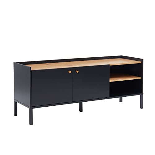 BAÏTA Archi TV, Metall, Schwarz und Holz, L130cm von BAÏTA