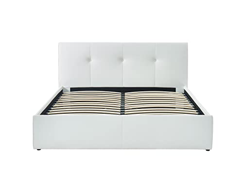 BAÏTA Bett mit Truhe Seguro, Kunstleder, Weiß, 140 x 190 cm, inkl. Lattenrost von BAÏTA