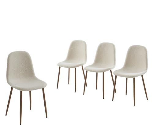 BAÏTA Birgit Set mit 4 Stühlen, Frottee, Elfenbein, L44cm von BAÏTA