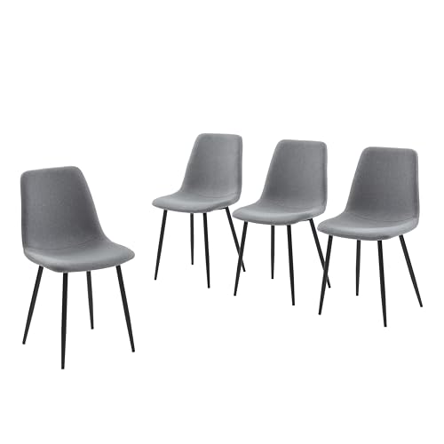 BAÏTA Estelle Set mit 4 Stühlen, grau, L54cm von BAÏTA