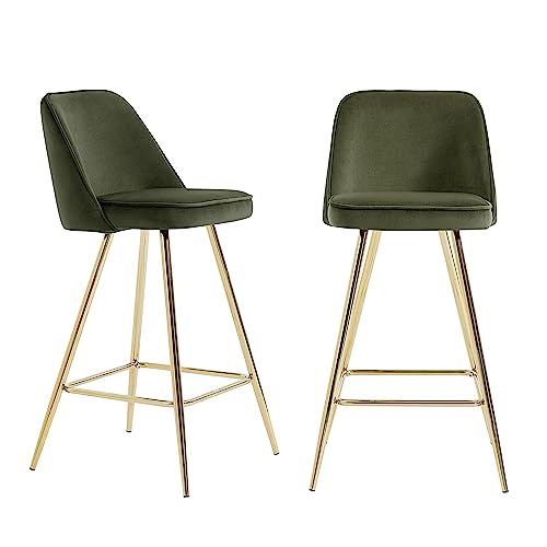 BAÏTA Eugene 2er Set Hocker Samt Khaki mit goldfarbenem Fuß BAÏTA Eugene 2er Set Hocker Samt Khaki mit goldfarbenem Fuß von BAÏTA