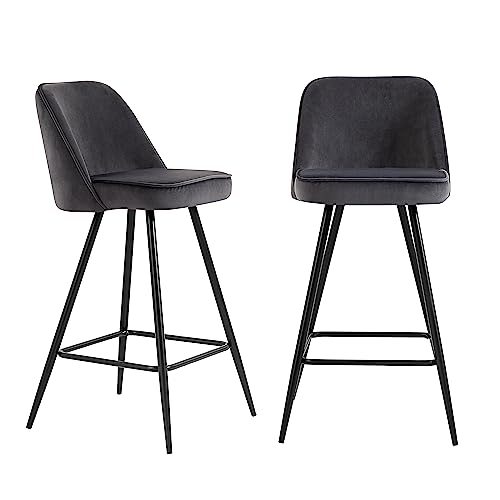 BAÏTA Eugene 2er Set Hocker Samt dunkelgrau mit schwarzem Fußteil BAÏTA Eugene 2er Set Hocker Samt dunkelgrau mit schwarzem Fußteil von BAÏTA