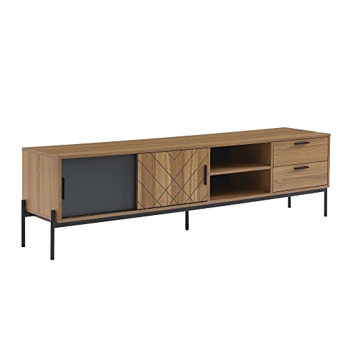 BAÏTA GEOMA TV-Schrank, Eiche und Grau, L180cm von BAÏTA