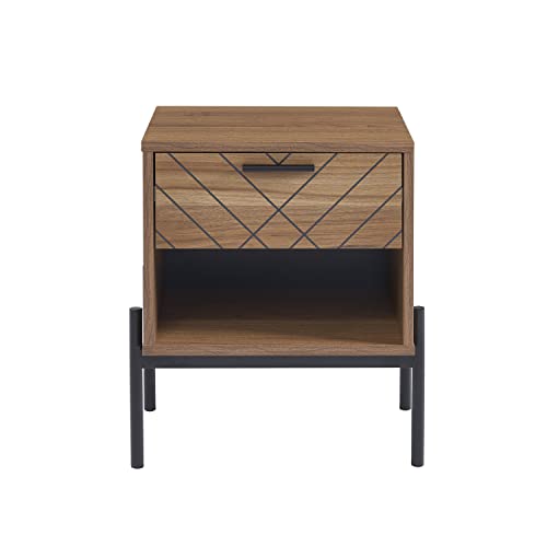 BAÏTA Nachttisch Geoma, dunkle Eichenoptik und Muster, 1 Schublade BAÏTA Nachttisch Geoma, dunkle Eichenoptik und Muster, 1 Schublade von BAÏTA