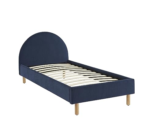 BAÏTA - Kinderbett, Velours, Nachtblau, Lattenrost, 90 x 190 cm, inkl von BAÏTA