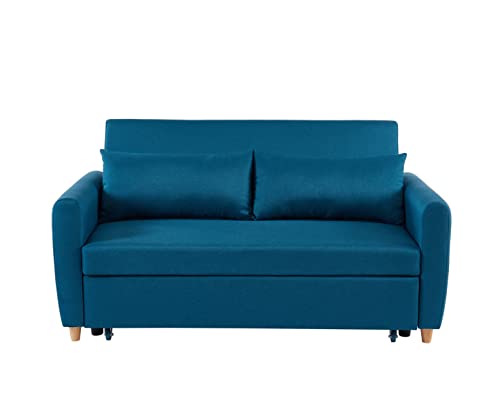 BAÏTA Laura Sofa rechts, ausziehbar, 3-Sitzer, Stoff, blau, 161 x 89 x 87 cm von BAÏTA