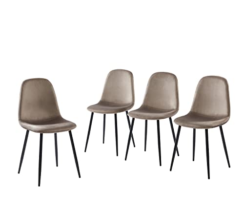 BAÏTA Lena 4 Stühle, Metall, Taupe, L44cm von BAÏTA