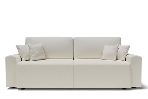 BAÏTA Rechtes Sofa Milo 3-Sitzer aus Stoff, Frottee, Weiß von BAÏTA