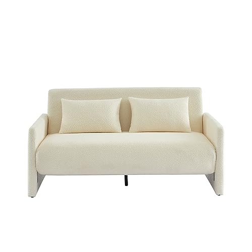 BAÏTA Schlafsofa, gerade, aus Frottee, 3-Sitzer, Stoff, beige, 153 x 82 x 79 cm von BAÏTA