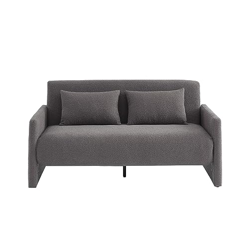 BAÏTA Schlafsofa, rechts, 3-Sitzer, Frottee-Stoff, grau, 153 x 82 x 79 cm von BAÏTA