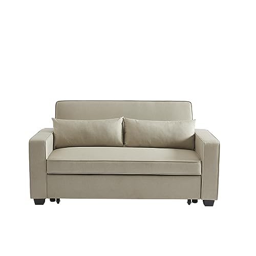 BAÏTA Sofa, rechts, ausklappbar, 3-Sitzer, Stoff, Ecru, 170 x 88 x 88 cm von BAÏTA