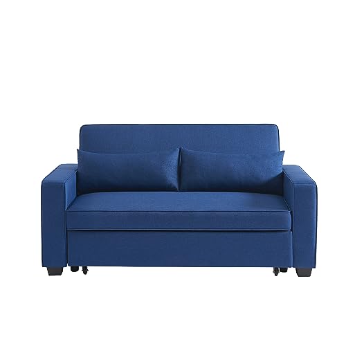BAÏTA Schlafsofa, rechts, 3-Sitzer, Stoff, blau, 170 x 88 x 88 cm von BAÏTA