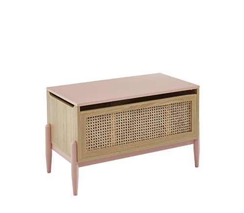BAÏTA Spielzeugkiste Pablo Rosa und Rattangeflecht von BAÏTA