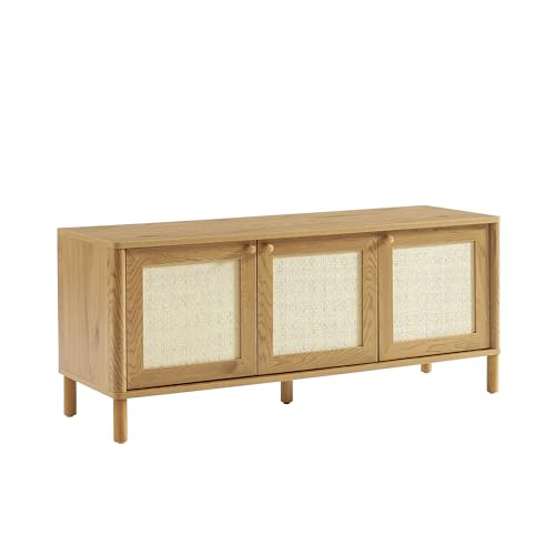 BAÏTA TV-Schrank Haida Eichenoptik und Rattan, 120 cm von BAÏTA