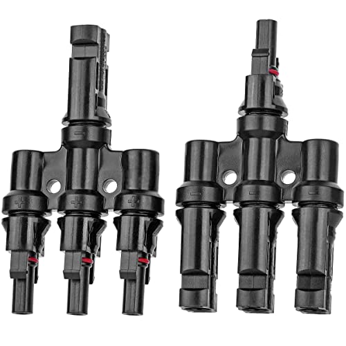 Solarpanel-Steckverbinder, 3-Wege-Abzweigung MMMF/FFFM – DIY Montagewerkzeug Solar Parallelstecker im Paar – 3 zu 1 Solarkabelverbinder für Verbindung zwischen Solarmodulen von BAITHNA
