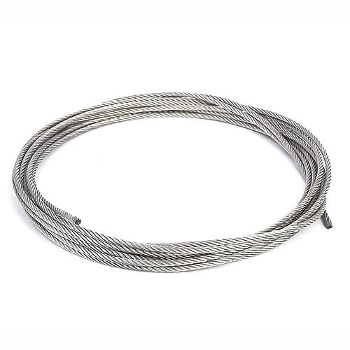 BAIWANLIN 304 edelstahlseil Wire Rope Cable Steel Drahtseil Metallseil 7×19geflochtene Struktur mit Aluminium Crimp Sleeves,14mm*1m von BAIWANLIN