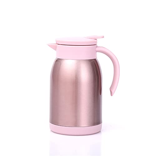 Edelstahl Thermoskanne,Teekanne,Kaffeekanne,Isolierkanne,for Kaffee,Milch,Tee,Saft (Pink,800ML) von BAIYA