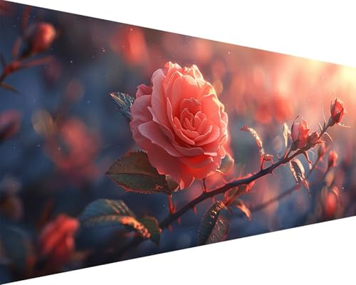 Malen Nach Zahlen Blume Malen Nach Zahlen Erwachsene Baum Paint by Numbers mit 3 Pinseln und Acrylfarben Handgemalt Ölgemälde Farbige Leinwand Set, Geschenke für Frauen, Zimmer Deko 100x200cm z3-16K von BAIYAACO