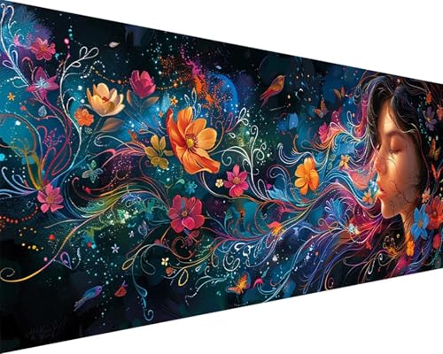 Malen Nach Zahlen Blume Malen Nach Zahlen Erwachsene Mädchen Paint by Numbers mit 3 Pinseln und Acrylfarben Handgemalt Ölgemälde Farbige Leinwand Set, Geschenke für Frauen, Zimmer Deko 30x60cm u3-174 von BAIYAACO