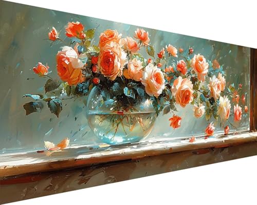 Malen Nach Zahlen Blume Malen Nach Zahlen Erwachsene Rose Paint by Numbers mit 3 Pinseln und Acrylfarben Handgemalt Ölgemälde Farbige Leinwand Set, Geschenke für Frauen, Zimmer Deko 100x200cm z3-18E Malen Nach Zahlen Blume Malen Nach Zahlen Erwachsene Rose Paint by Numbers mit 3 Pinseln und Acrylfarben Handgemalt Ölgemälde Farbige Leinwand Set, Geschenke für Frauen, Zimmer Deko 100x200cm z3-18E von BAIYAACO