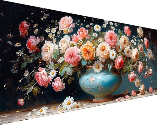 Malen Nach Zahlen Blume Malen Nach Zahlen Erwachsene Rose Paint by Numbers mit 3 Pinseln und Acrylfarben Handgemalt Ölgemälde Farbige Leinwand Set, Geschenke für Frauen, Zimmer Deko 50x100cm y3-14W Malen Nach Zahlen Blume Malen Nach Zahlen Erwachsene Rose Paint by Numbers mit 3 Pinseln und Acrylfarben Handgemalt Ölgemälde Farbige Leinwand Set, Geschenke für Frauen, Zimmer Deko 50x100cm y3-14W von BAIYAACO