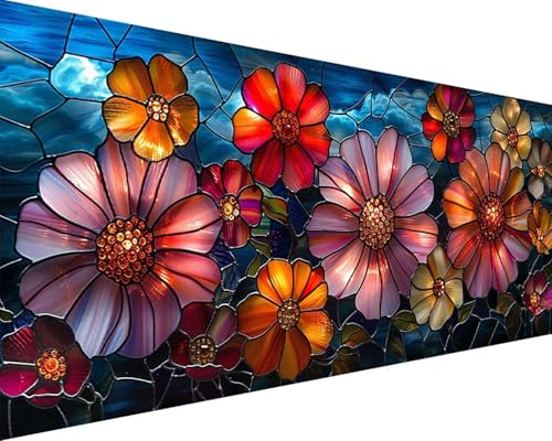 Malen Nach Zahlen Erwachsene Blume Malen Nach Zahlen Blume Paint by Numbers Farbige Leinwand mit Pinselset Acrylfarben Kreativ Set für Erwachsene, Home Wand Deko Wohnzimmer Geschenke 100x200cm i4-160 von BAIYAACO