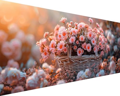 Malen Nach Zahlen Erwachsene Blume Malen Nach Zahlen Blume Paint by Numbers Farbige Leinwand mit Pinselset Acrylfarben Kreativ Set für Erwachsene, Home Wand Deko Wohnzimmer Geschenke 30x60cm f4-117 von BAIYAACO