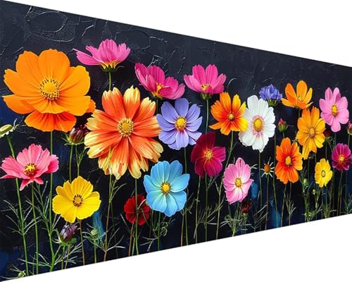 Malen Nach Zahlen Erwachsene Blume Malen Nach Zahlen Blume Paint by Numbers Farbige Leinwand mit Pinselset Acrylfarben Kreativ Set für Erwachsene, Home Wand Deko Wohnzimmer Geschenke 30x60cm u4-9E von BAIYAACO