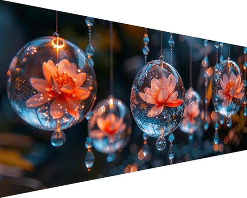 Malen Nach Zahlen Erwachsene Blume Malen Nach Zahlen Blume Paint by Numbers Farbige Leinwand mit Pinselset Acrylfarben Kreativ Set für Erwachsene, Home Wand Deko Wohnzimmer Geschenke 80x160cm g4-2T von BAIYAACO
