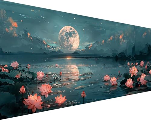 Malen Nach Zahlen Erwachsene Blume Malen Nach Zahlen Mond Paint by Numbers Farbige Leinwand mit Pinselset Acrylfarben Kreativ Set für Erwachsene, Home Wand Deko Wohnzimmer Geschenke 80x160cm q4-84 von BAIYAACO