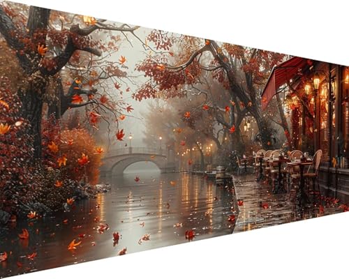 Malen Nach Zahlen Erwachsene Fallen Malen Nach Zahlen Straße Paint by Numbers Farbige Leinwand mit Pinselset Acrylfarben Kreativ Set für Erwachsene, Home Wand Deko Wohnzimmer Geschenke 40x80cm y4-279 Malen Nach Zahlen Erwachsene Fallen Malen Nach Zahlen Straße Paint by Numbers Farbige Leinwand mit Pinselset Acrylfarben Kreativ Set für Erwachsene, Home Wand Deko Wohnzimmer Geschenke 40x80cm y4-279 von BAIYAACO