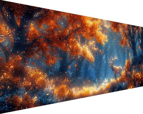 Malen Nach Zahlen Erwachsene Fallen Malen Nach Zahlen Tier Paint by Numbers Farbige Leinwand mit Pinselset Acrylfarben Kreativ Set für Erwachsene, Home Wand Deko Wohnzimmer Geschenke 50x100cm q4-79 von BAIYAACO