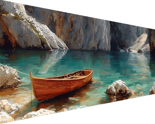 Malen Nach Zahlen Erwachsene Fluss Malen Nach Zahlen Boot Paint by Numbers Farbige Leinwand mit Pinselset Acrylfarben Kreativ Set für Erwachsene, Home Wand Deko Wohnzimmer Geschenke 100x200cm k4-32 Malen Nach Zahlen Erwachsene Fluss Malen Nach Zahlen Boot Paint by Numbers Farbige Leinwand mit Pinselset Acrylfarben Kreativ Set für Erwachsene, Home Wand Deko Wohnzimmer Geschenke 100x200cm k4-32 von BAIYAACO