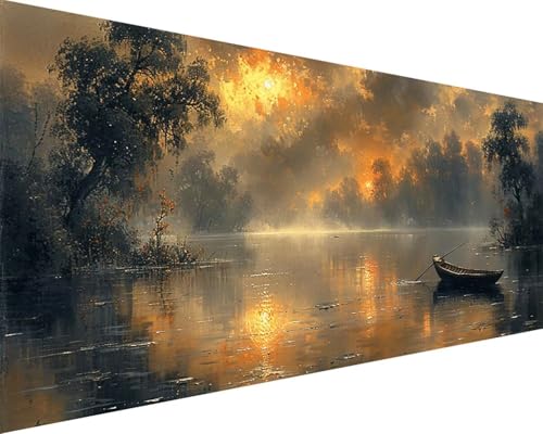 Malen Nach Zahlen Erwachsene Fluss Malen Nach Zahlen Boot Paint by Numbers Farbige Leinwand mit Pinselset Acrylfarben Kreativ Set für Erwachsene, Home Wand Deko Wohnzimmer Geschenke 40x80cm x4-21B Malen Nach Zahlen Erwachsene Fluss Malen Nach Zahlen Boot Paint by Numbers Farbige Leinwand mit Pinselset Acrylfarben Kreativ Set für Erwachsene, Home Wand Deko Wohnzimmer Geschenke 40x80cm x4-21B von BAIYAACO