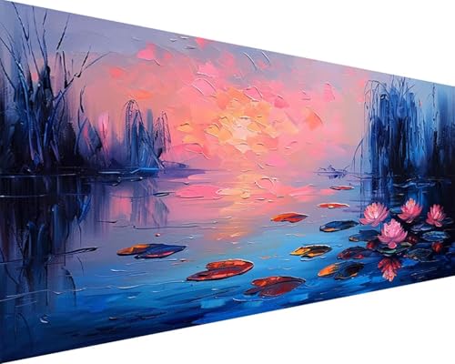 Malen Nach Zahlen Erwachsene Landschaft Malen Nach Zahlen Blume Paint by Numbers Farbige Leinwand mit Pinselset Acrylfarben Kreativ Set für Kinder, Home Wand Deko Wohnzimmer Geschenke 100x200cm b4-144 von BAIYAACO