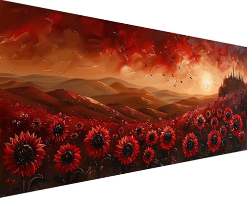 Malen Nach Zahlen Erwachsene Landschaft Malen Nach Zahlen Blume Paint by Numbers Farbige Leinwand mit Pinselset Acrylfarben Kreativ Set für Kinder, Home Wand Deko Wohnzimmer Geschenke 100x200cm y4-85 von BAIYAACO