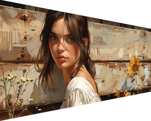 Malen Nach Zahlen Erwachsene Mädchen Malen Nach Zahlen Blume Paint by Numbers Farbige Leinwand mit Pinselset Acrylfarben Kreativ Set für Erwachsene, Home Wand Deko Wohnzimmer Geschenke 30x60cm v4-161 von BAIYAACO