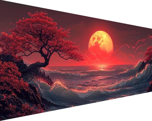 Malen Nach Zahlen Erwachsene Meer Malen Nach Zahlen Mond Paint by Numbers Farbige Leinwand mit Pinselset Acrylfarben Kreativ Set für Erwachsene, Home Wand Deko Wohnzimmer Geschenke 40x80cm w4-20K Malen Nach Zahlen Erwachsene Meer Malen Nach Zahlen Mond Paint by Numbers Farbige Leinwand mit Pinselset Acrylfarben Kreativ Set für Erwachsene, Home Wand Deko Wohnzimmer Geschenke 40x80cm w4-20K von BAIYAACO