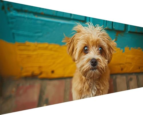 Malen Nach Zahlen Erwachsene Tier Malen Nach Zahlen Hund Paint by Numbers Farbige Leinwand mit Pinselset Acrylfarben Kreativ Set für Erwachsene, Home Wand Deko Wohnzimmer Geschenke 30x60cm l4-211 von BAIYAACO