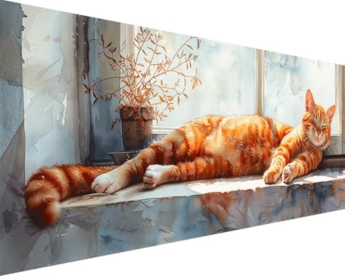 Malen Nach Zahlen Erwachsene Tier Malen Nach Zahlen Katze Paint by Numbers Farbige Leinwand mit Pinselset Acrylfarben Kreativ Set für Erwachsene, Home Wand Deko Wohnzimmer Geschenke 50x100cm p4-213 Malen Nach Zahlen Erwachsene Tier Malen Nach Zahlen Katze Paint by Numbers Farbige Leinwand mit Pinselset Acrylfarben Kreativ Set für Erwachsene, Home Wand Deko Wohnzimmer Geschenke 50x100cm p4-213 von BAIYAACO