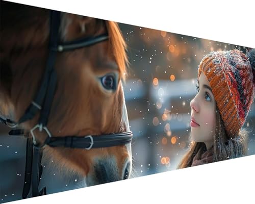 Malen Nach Zahlen Erwachsene Tier Malen Nach Zahlen Mädchen Paint by Numbers Farbige Leinwand mit Pinselset Acrylfarben Kreativ Set für Erwachsene, Home Wand Deko Wohnzimmer Geschenke 50x100cm w4-193 von BAIYAACO