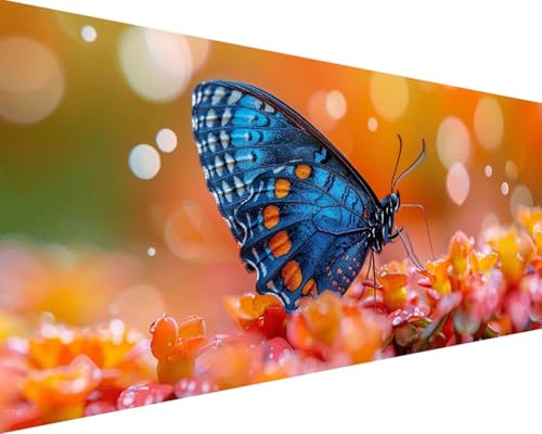 Malen Nach Zahlen Erwachsene Tier Malen Nach Zahlen Schmetterling Paint by Numbers Farbige Leinwand mit Pinselset Acrylfarben Kreativ Set für Kinder, Home Wand Deko Wohnzimmer Geschenke 40x80cm c4-89 von BAIYAACO