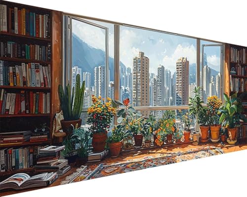 Malen Nach Zahlen Fensterbank Malen Nach Zahlen Erwachsene Stadt Paint by Numbers Kits mit 3 - Pinseln und Acrylfarben Handgemalt Ölgemälde Farbige Leinwand Set, Geschenke für Frauen 40x80cm z3-273 Malen Nach Zahlen Fensterbank Malen Nach Zahlen Erwachsene Stadt Paint by Numbers Kits mit 3 - Pinseln und Acrylfarben Handgemalt Ölgemälde Farbige Leinwand Set, Geschenke für Frauen 40x80cm z3-273 von BAIYAACO