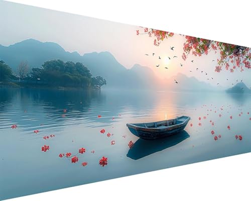 Malen Nach Zahlen Fluss Malen Nach Zahlen Erwachsene Boot Paint by Numbers Kits mit 3 Pinseln und Acrylfarben Handgemalt Ölgemälde Farbige Leinwand Set, Geschenke für Frauen, Zimmer Deko40x80cm l3-72 Malen Nach Zahlen Fluss Malen Nach Zahlen Erwachsene Boot Paint by Numbers Kits mit 3 Pinseln und Acrylfarben Handgemalt Ölgemälde Farbige Leinwand Set, Geschenke für Frauen, Zimmer Deko40x80cm l3-72 von BAIYAACO