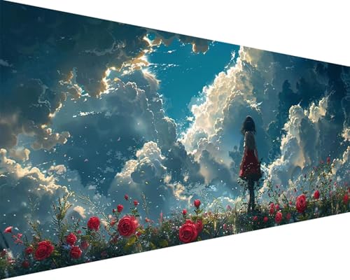 Malen Nach Zahlen Karikatur Malen Nach Zahlen Erwachsene Landschaft Paint by Numbers Kits mit 3 - Pinseln und Acrylfarben Handgemalt Ölgemälde Farbige Leinwand Set, Geschenke für Frauen 30x60cm g3-270 von BAIYAACO