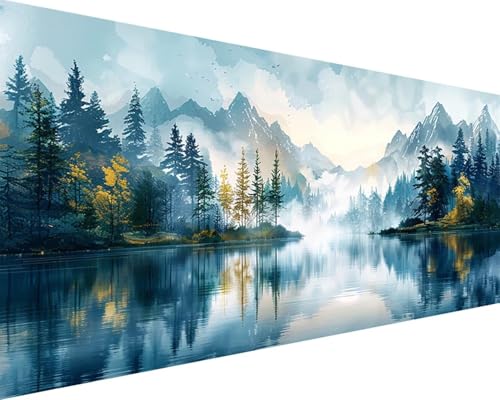 Malen Nach Zahlen Landschaft Malen Nach Zahlen Erwachsene Berg Paint by Numbers Kits mit 3 - Pinseln und Acrylfarben Handgemalt Ölgemälde Farbige Leinwand Set, Geschenke für Frauen 30x60cm w3-232 von BAIYAACO