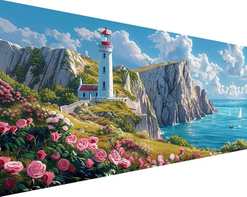 Malen Nach Zahlen Landschaft Malen Nach Zahlen Erwachsene Blume Paint by Numbers Kits mit 3 - Pinseln und Acrylfarben Handgemalt Ölgemälde Farbige Leinwand Set, Geschenke für Frauen 100x200cm v3-22H von BAIYAACO